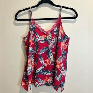 Pink Rose Fitted Red and Pink Camisole